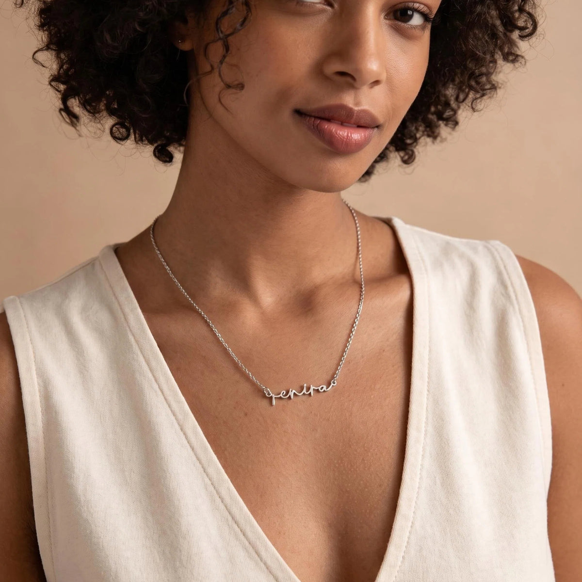 Petite Name Necklace — Stainless Steel