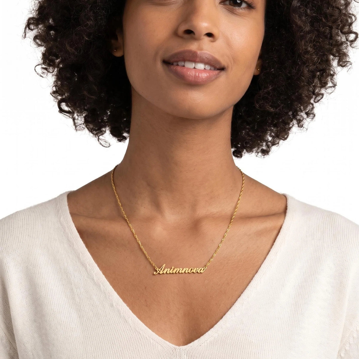 Light Script Name Necklace — Stainless Steel