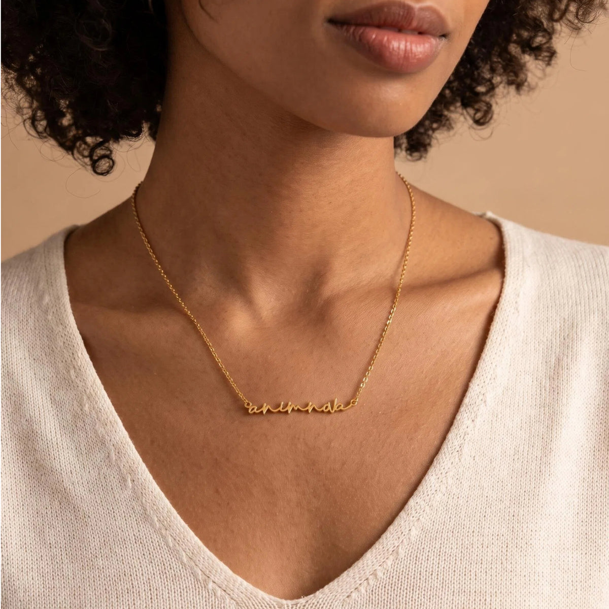 Petite Name Necklace — Stainless Steel