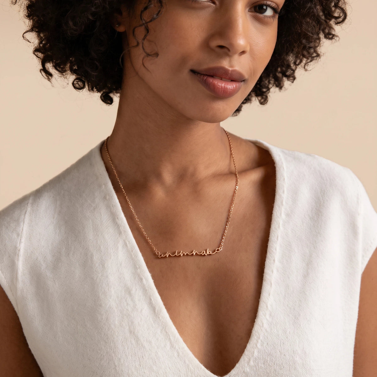 Petite Name Necklace — Stainless Steel