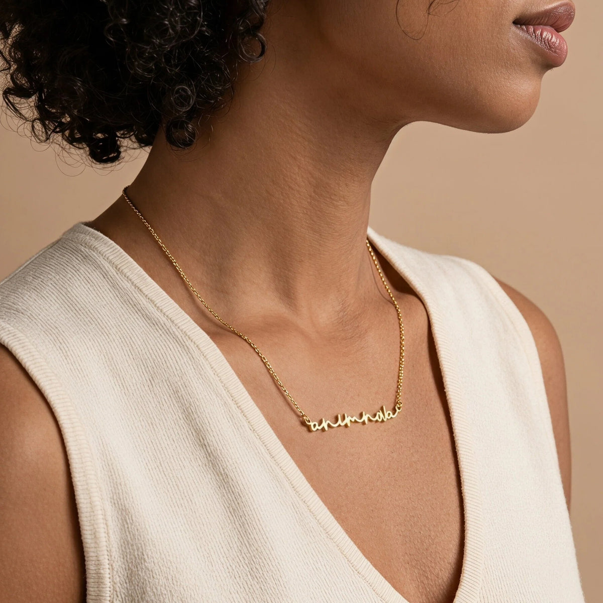 Petite Name Necklace — Stainless Steel