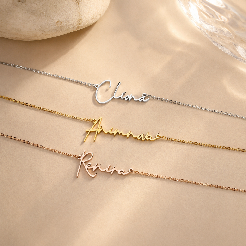 Signature Name Necklace — Stainless Steel