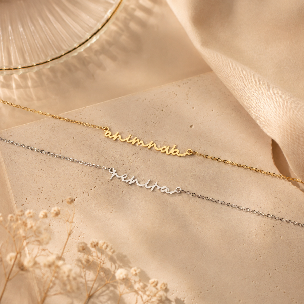 Petite Name Necklace — Stainless Steel