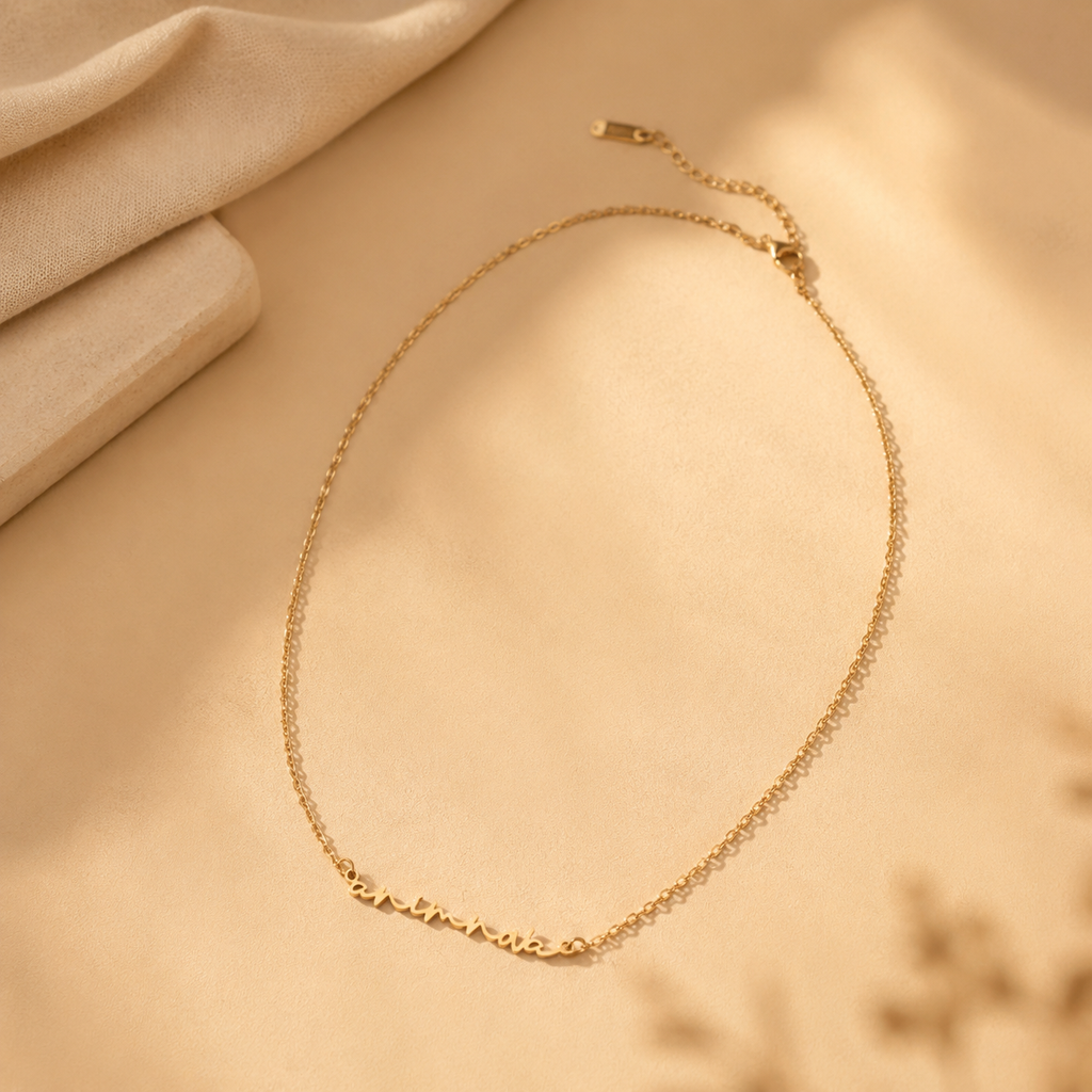 Petite Name Necklace — Stainless Steel