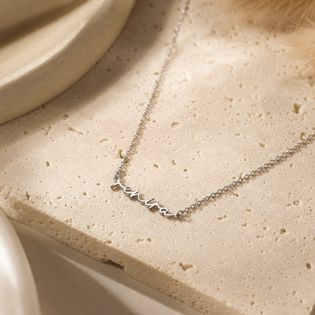 Petite Name Necklace — Stainless Steel
