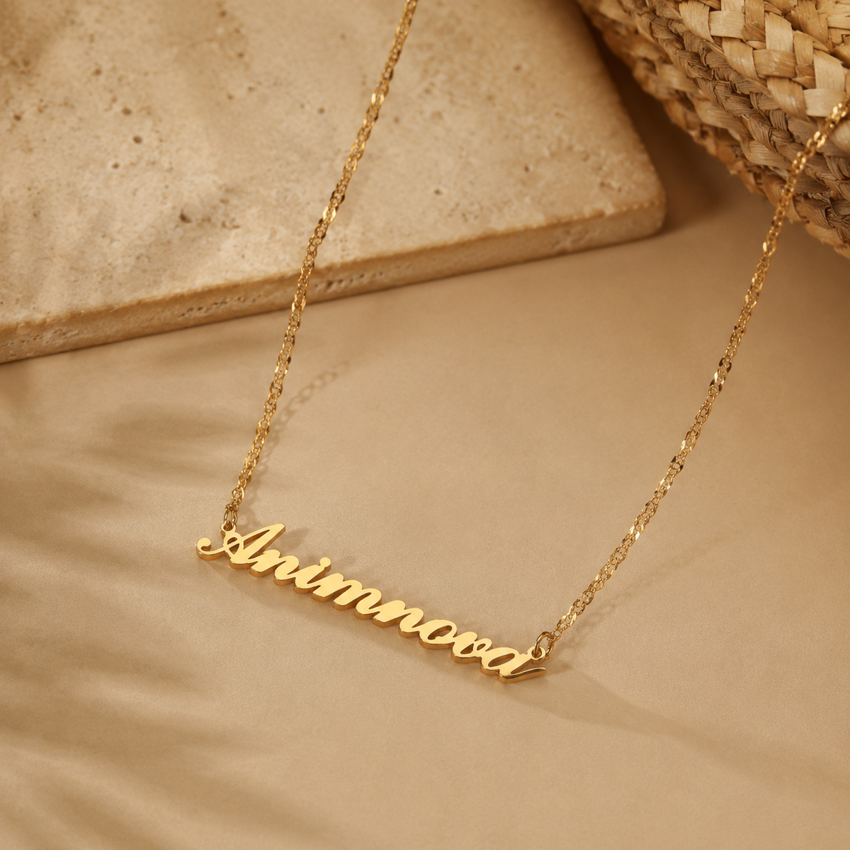 Light Script Name Necklace — Stainless Steel