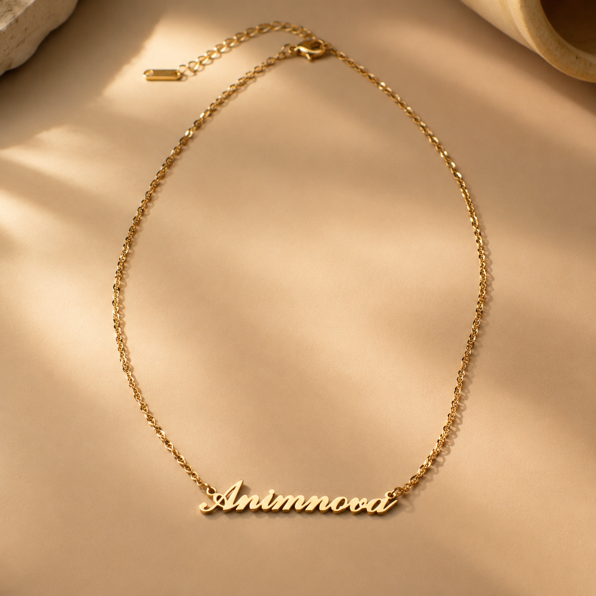 Light Script Name Necklace — Stainless Steel
