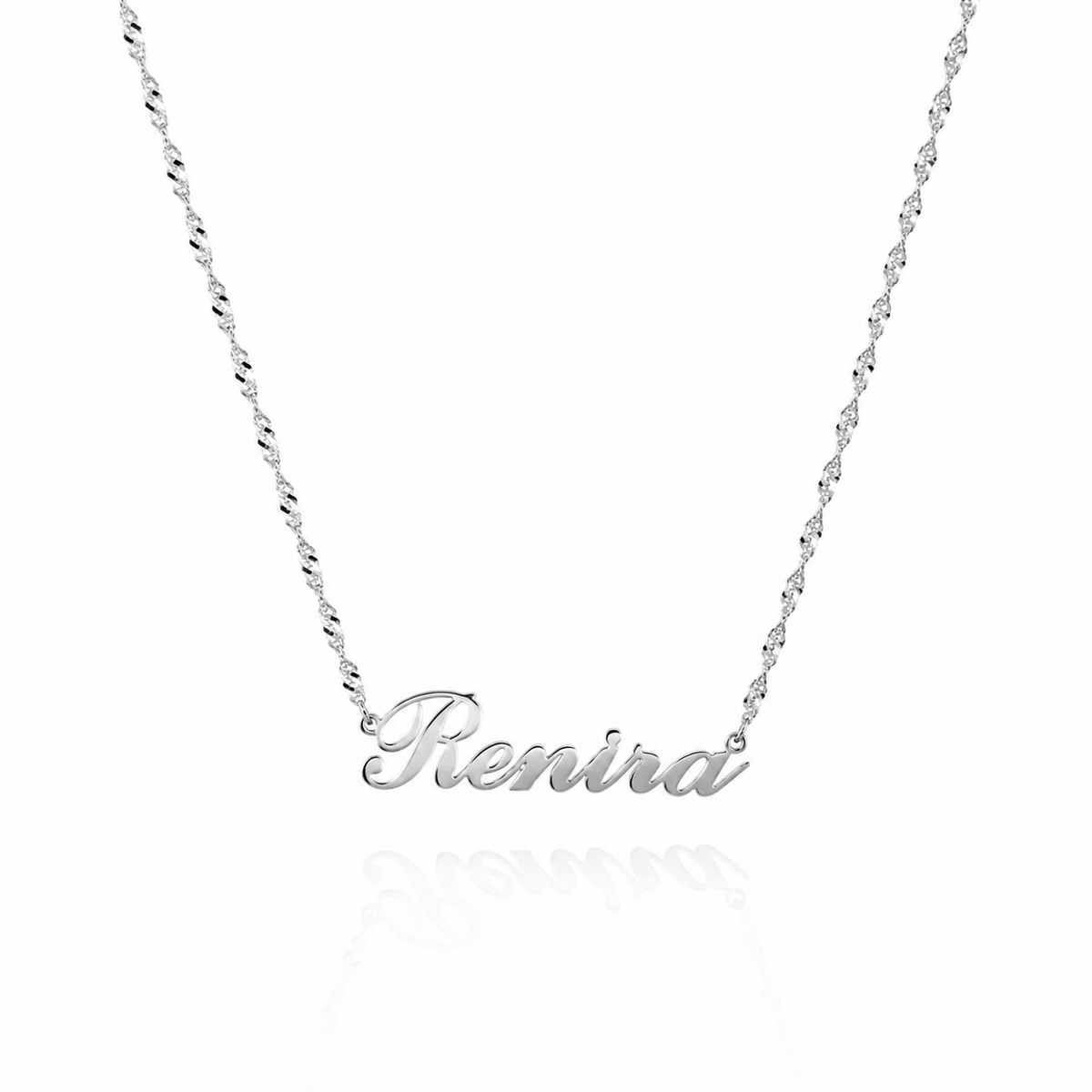 Light Script Name Necklace — Stainless Steel