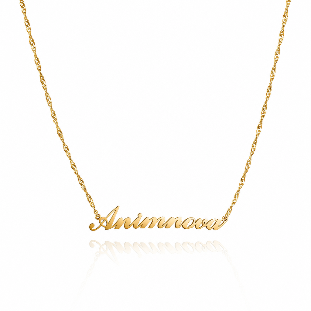 Light Script Name Necklace — Stainless Steel