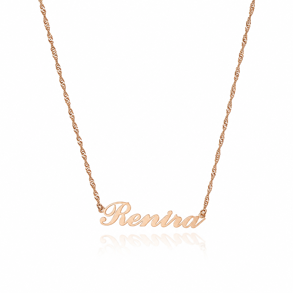 Light Script Name Necklace — Stainless Steel
