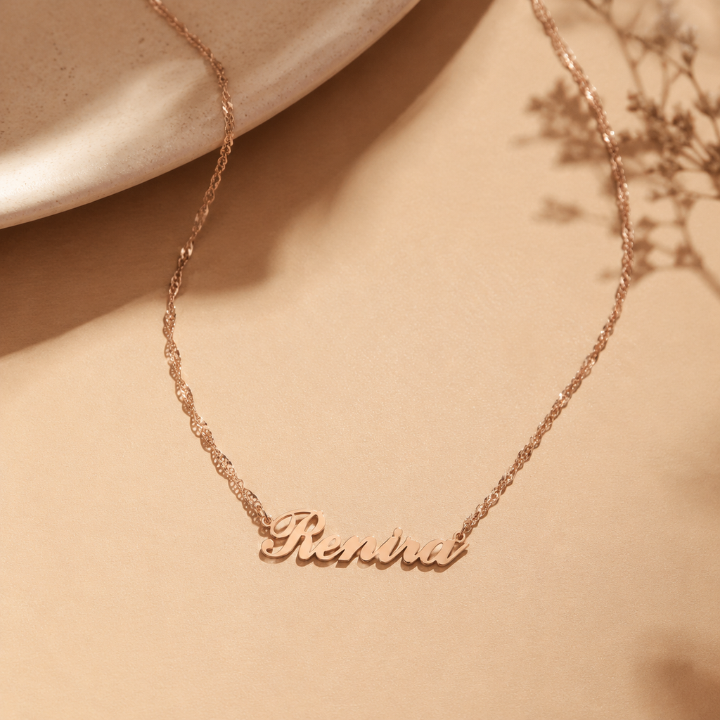 Light Script Name Necklace — Stainless Steel