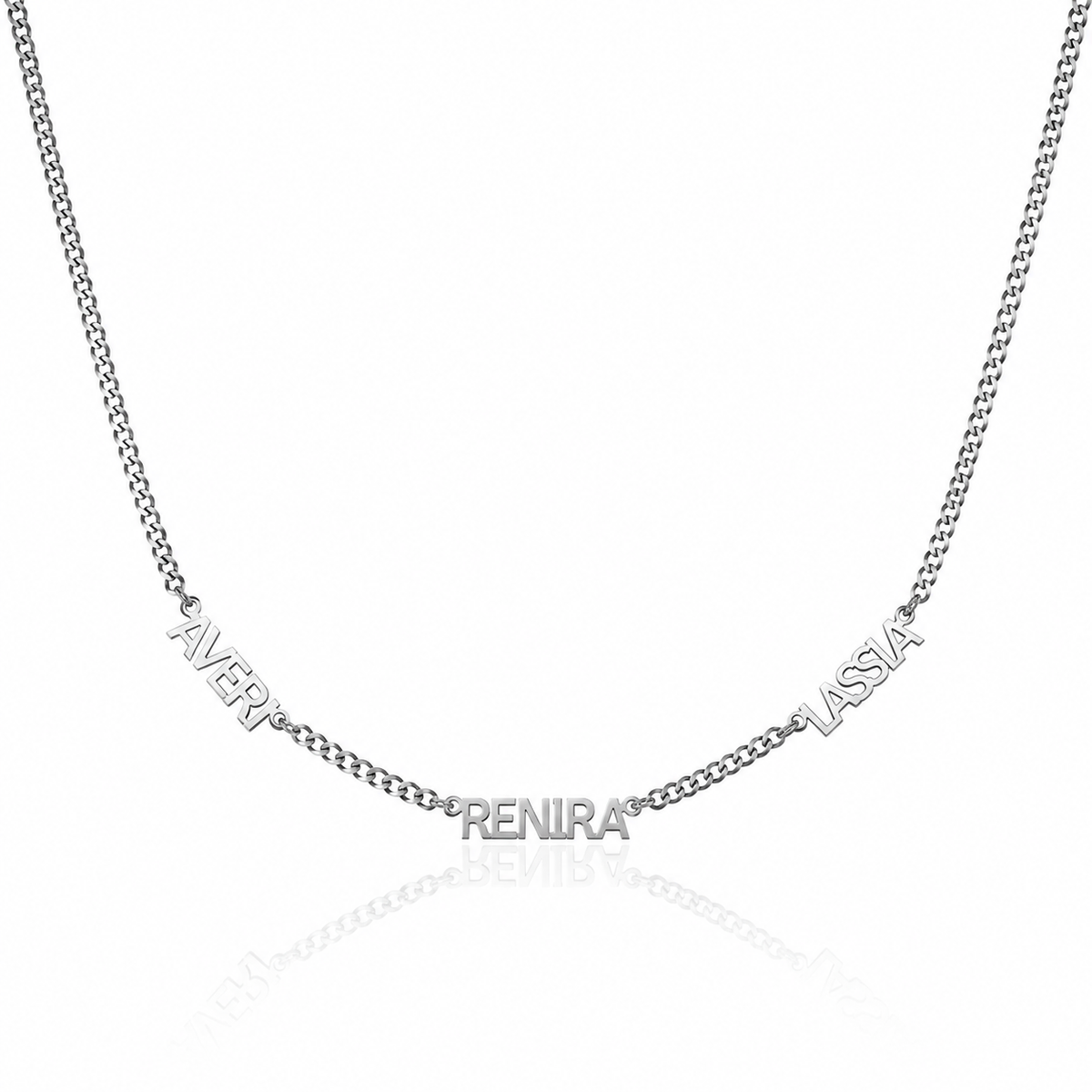 Cuban Link Name Necklace — Up to 6 Names | Stainless Steel