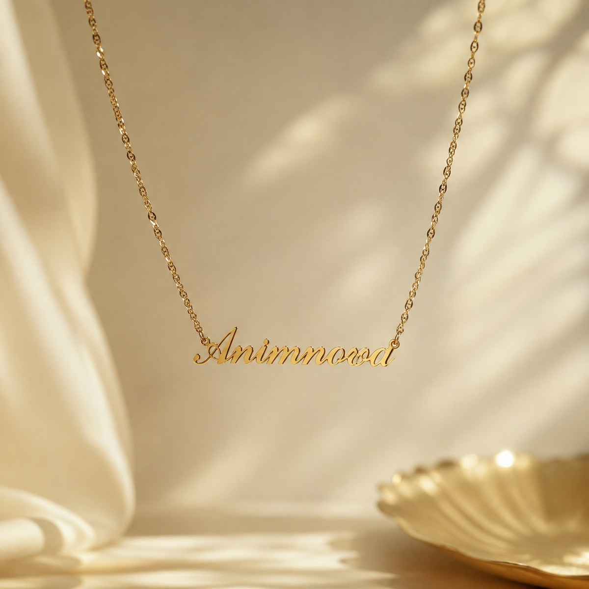 Light Script Name Necklace — Stainless Steel