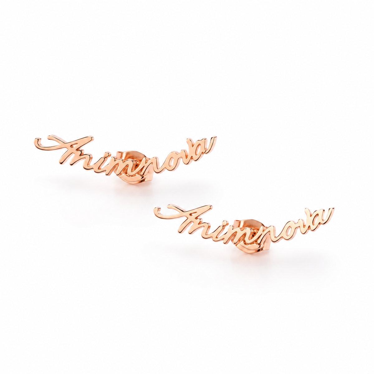 Script Name Stud Earrings — Stainless Steel | ANIMNOVA