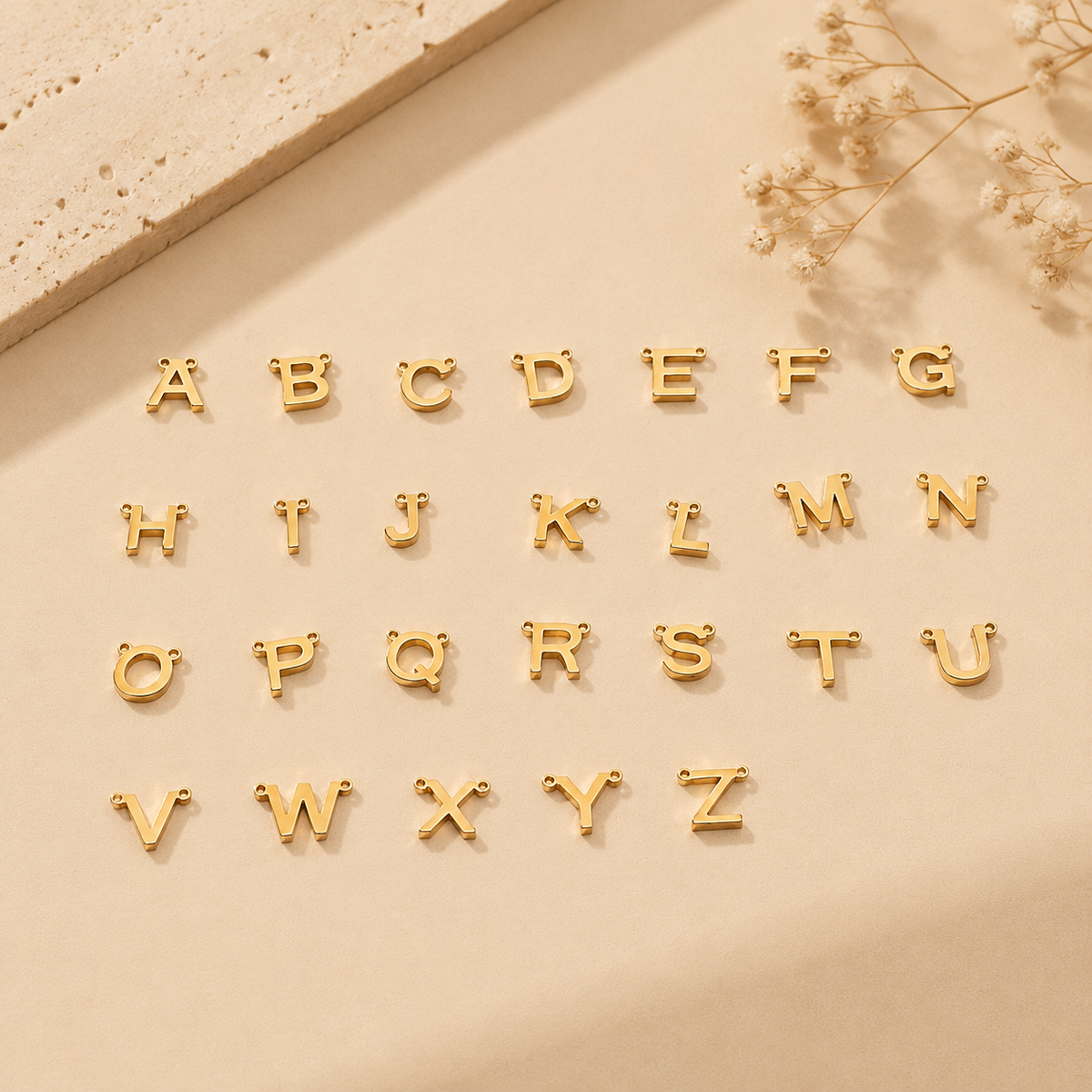 Spaced Letter Name Necklace — Stainless Steel