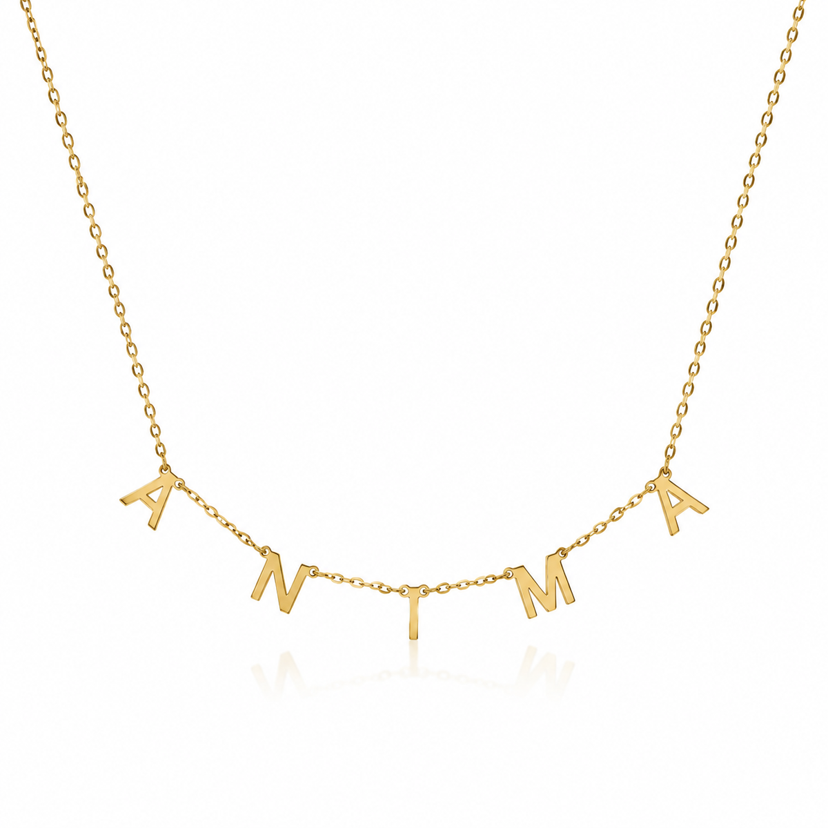 Spaced Letter Name Necklace — Stainless Steel