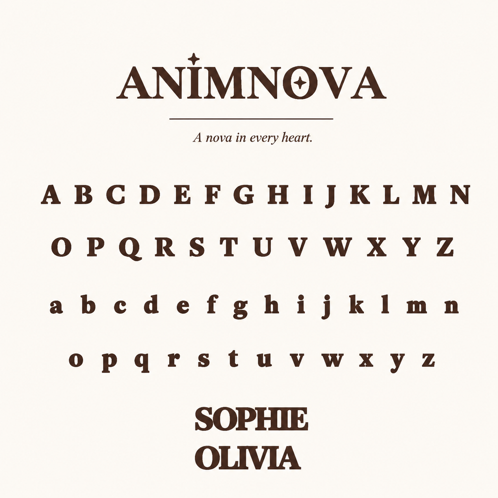 Vertical Name Necklace — Bold Block Letters | ANIMNOVA