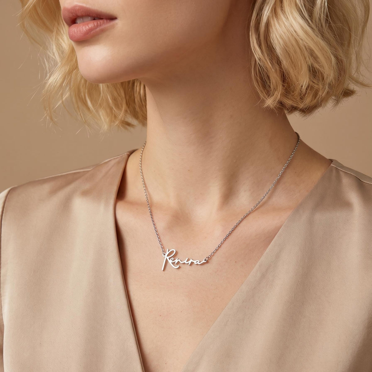 Signature Name Necklace — Stainless Steel